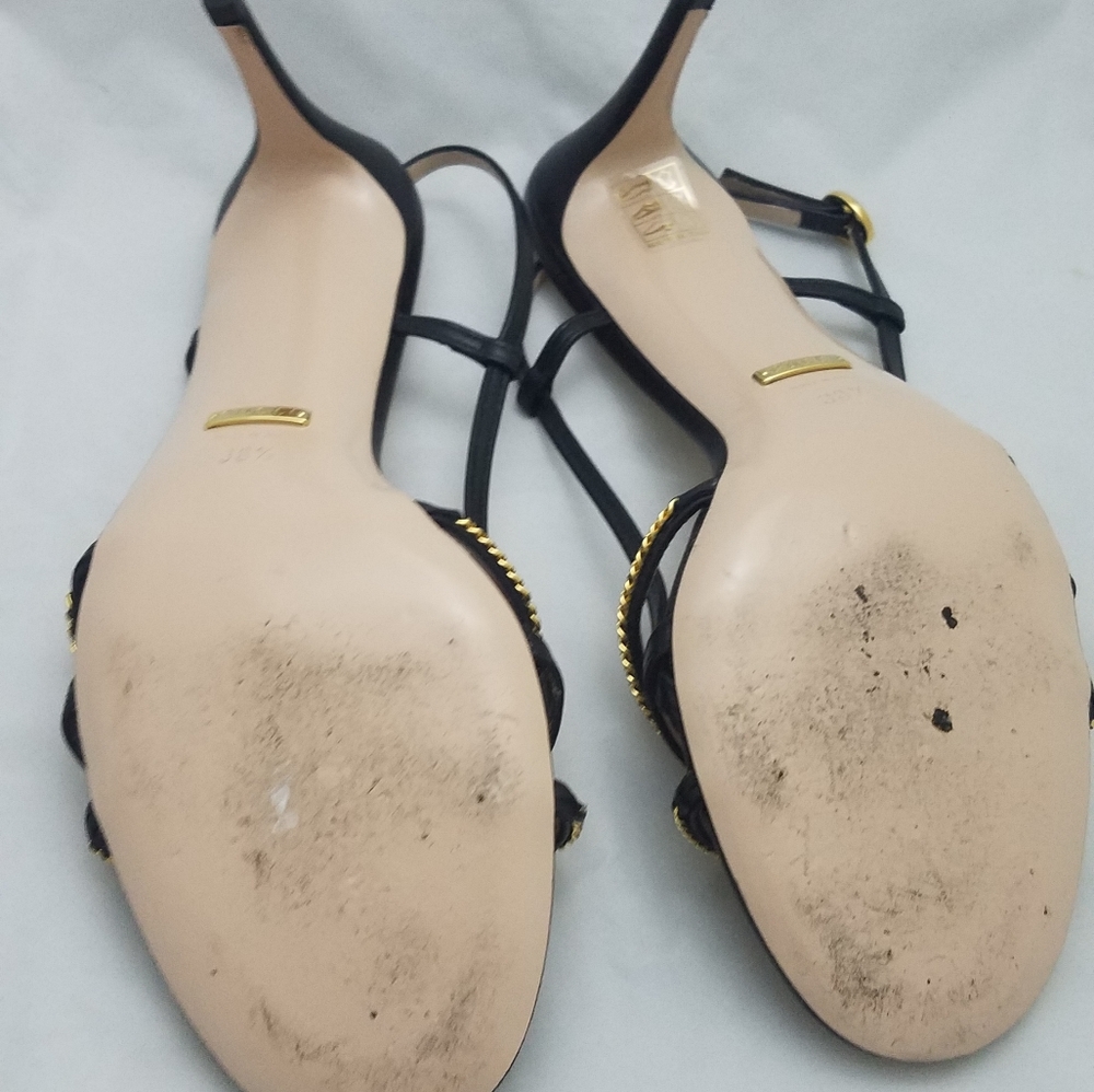 Gucci silvie logo sandals chain black 38.5 - Picture 5 of 8